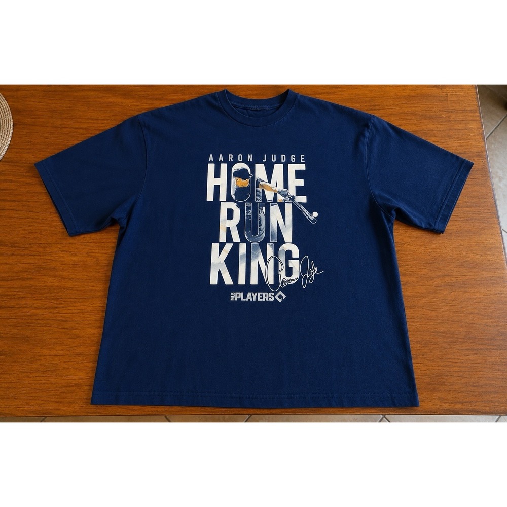 MLB Players Aaron Judge Home Run King Baseball T-Shirt Navy Blue Shirt